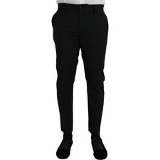 DOLCE & GABBANA Pants Black Wool SlimFit Dress Formal Trouser IT48/W34/M 1350usd