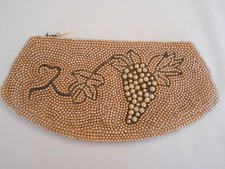 Vintage Purse Handbag " Charlet " Japan, Faux Pearls Grapes motif Ae