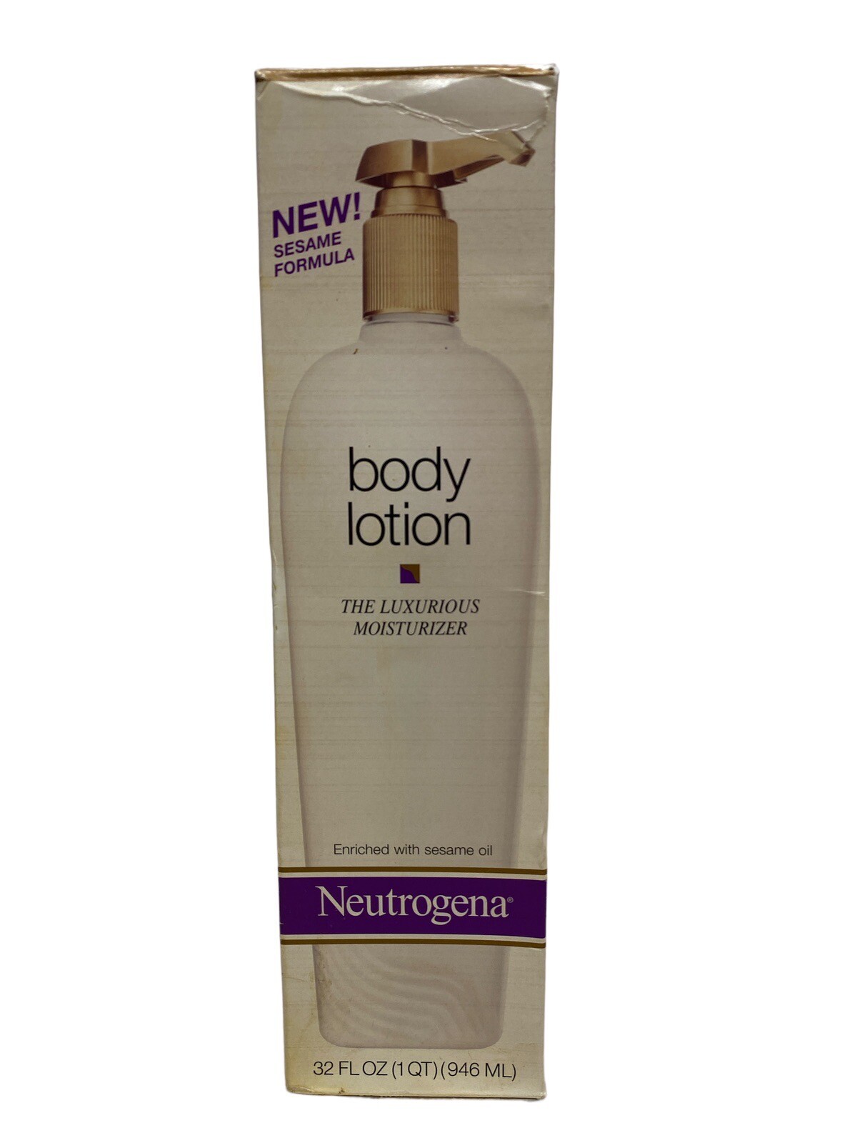 Neutrogena Body Lotion Enriched with Sesame Oil 32 FL OZ Gold Pump Top NEW NOS