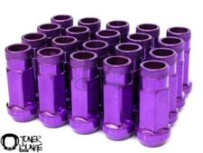 Z RACING PURPLE STEEL 20PCS LUG NUTS 12X1.5MM OPEN EXTENDED 17MM KEY HONDA
