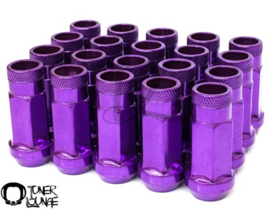 Z RACING PURPLE STEEL 20PCS LUG NUTS 12X1.5MM OPEN EXTENDED 17MM