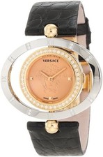 Versace Women's 91Q89FD997 S009 Eon Gold IP Steel Rotating DIAMOND Bezel Watch