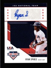 RYAN SPIKES 2019 USA STARS & STRIPES ROOKIE SILHOUETTES JERSEY AUTO #/199 BC2612