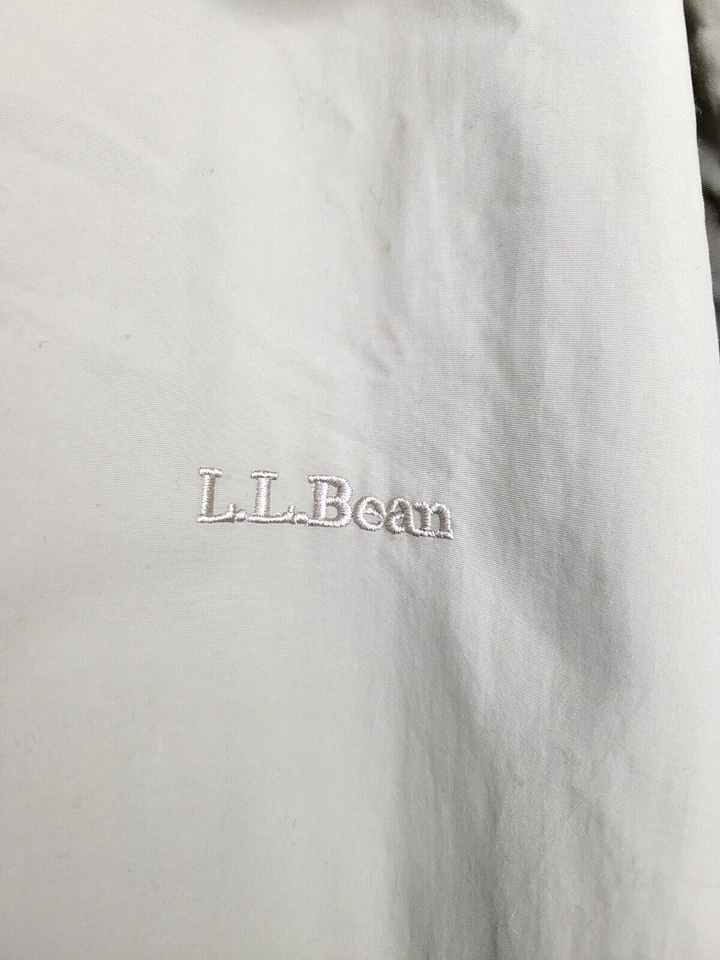 Chaqueta cortavientos LL Bean vintage para hombre XL bronceada cremallera abrigo forrado de lana años 90 Foto 2 de 4