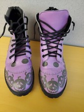 Disney Nightmare Before Christmas Jack Skellington Purple Ankle Boots Womens...