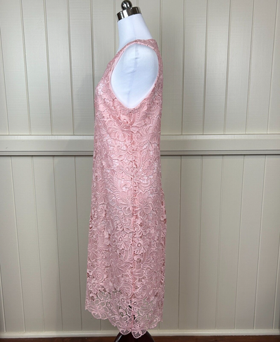 Curate Trelise Cooper Lace Midi Dress Women's Size M Pink Sleeveless Wedding - Picture 7 of 14