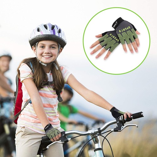 Kids Cycling and Fishing Gloves - Stylish Half Finger Design with Superior Grip - Picture 8 of 10