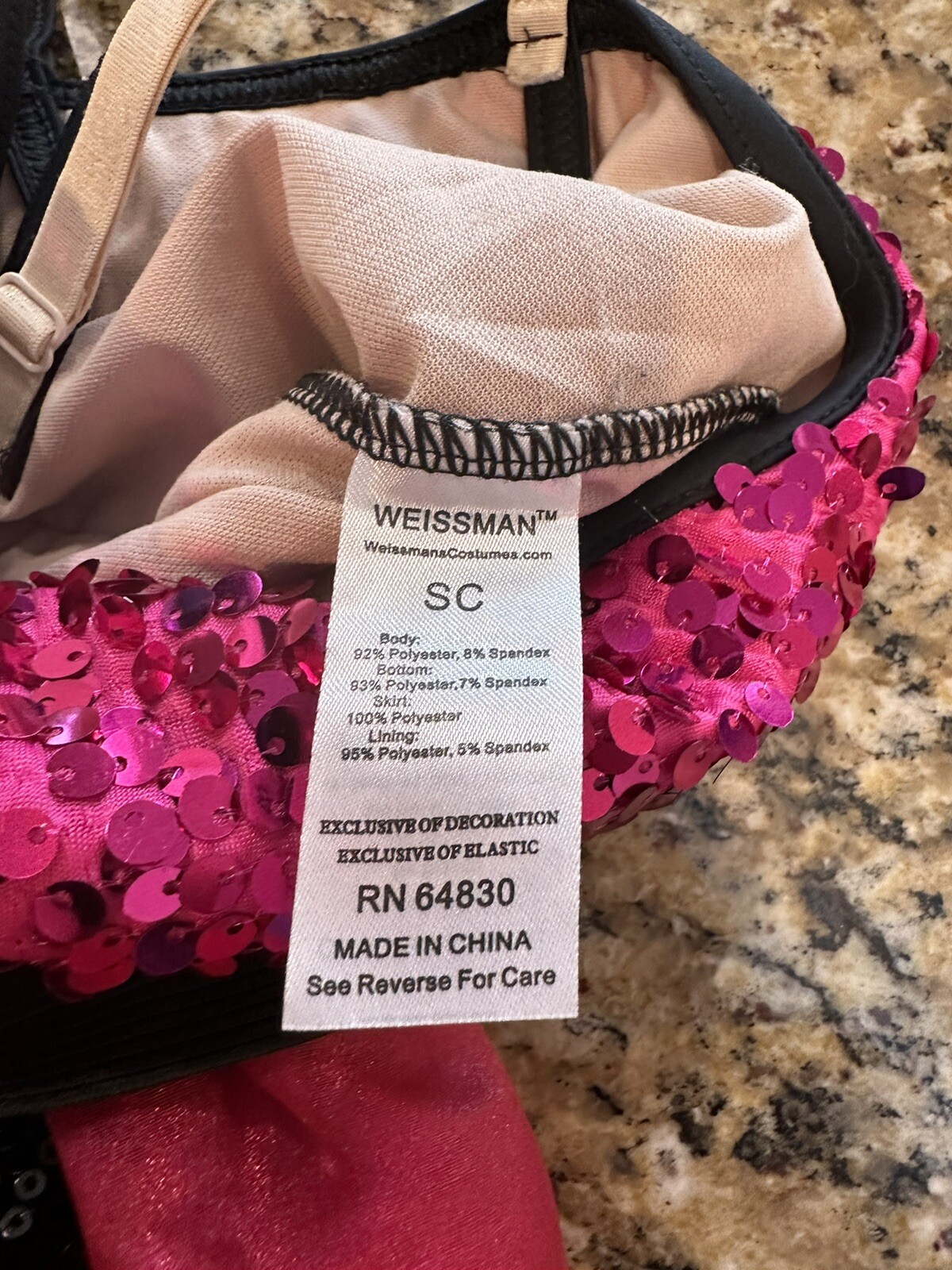 Weissman girls pink and black sequin Dance costum… - image 4