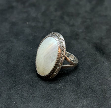925 Sterling 27.2mm Oyster Shell Ring Sz 6 - 6.87g