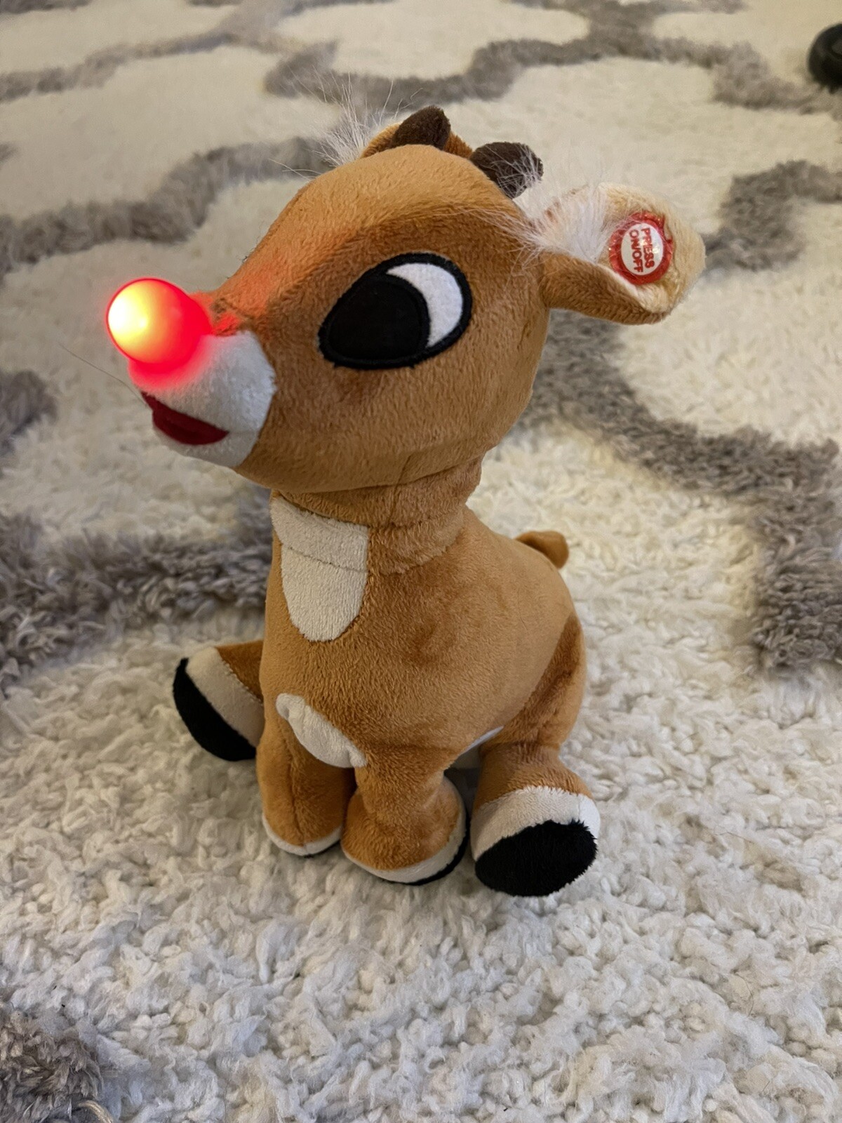 rudolph light up nose plush