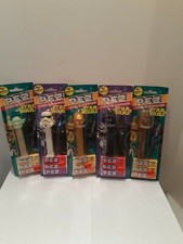 Star Wars Pez Dispensers Carded 5 Pc Sealed C3P0 Yoda Chewie Vader Stormtrooper