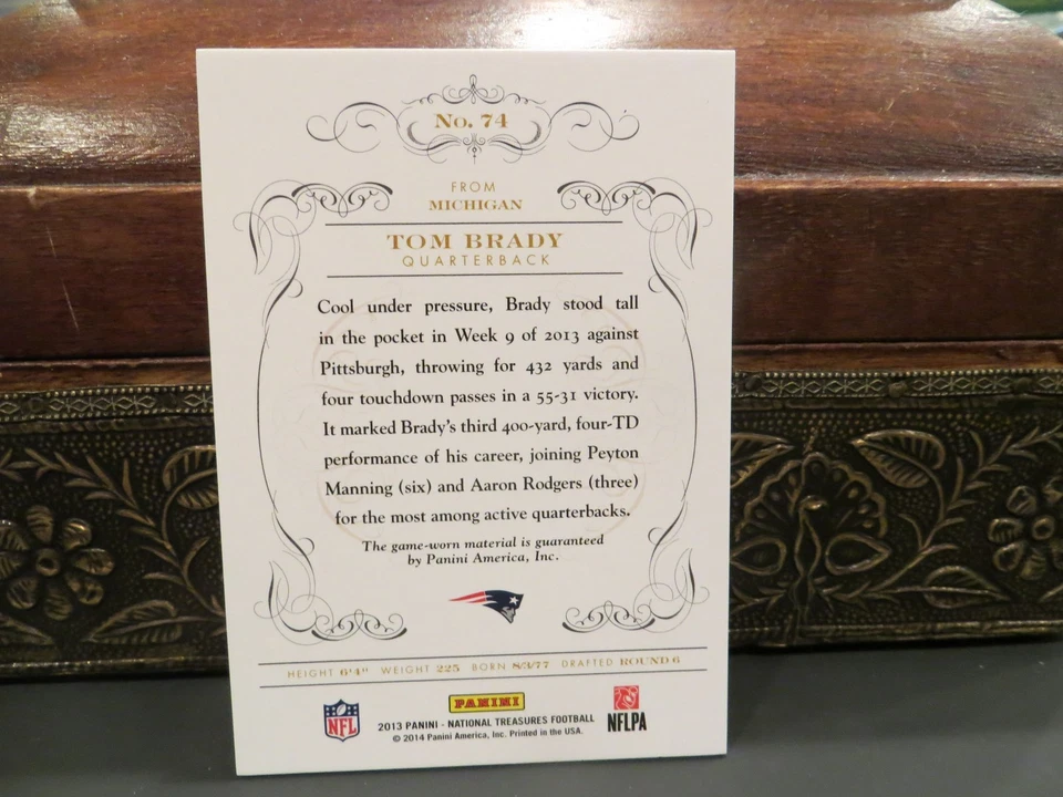 National Treasures Century Materials Jersey Patriots Tom Brady 14/49  2013 - Image 4 of 4
