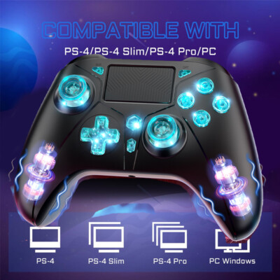 For PS4 Controller Dual Vibration Wireless Gamepad For PlayStation 4 BLACK