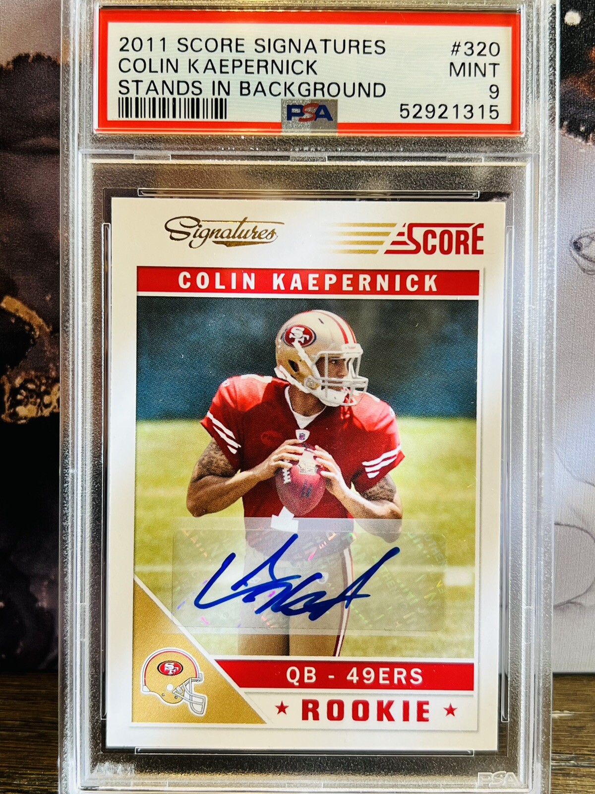 Colin Kaepernick Panini Score Signatures #320 Stands in Background