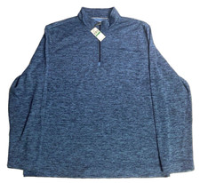 Shirt Van Heusen Men's L Blue Classic Fit Pullover 1/4 Zip Mock Collar New Tags