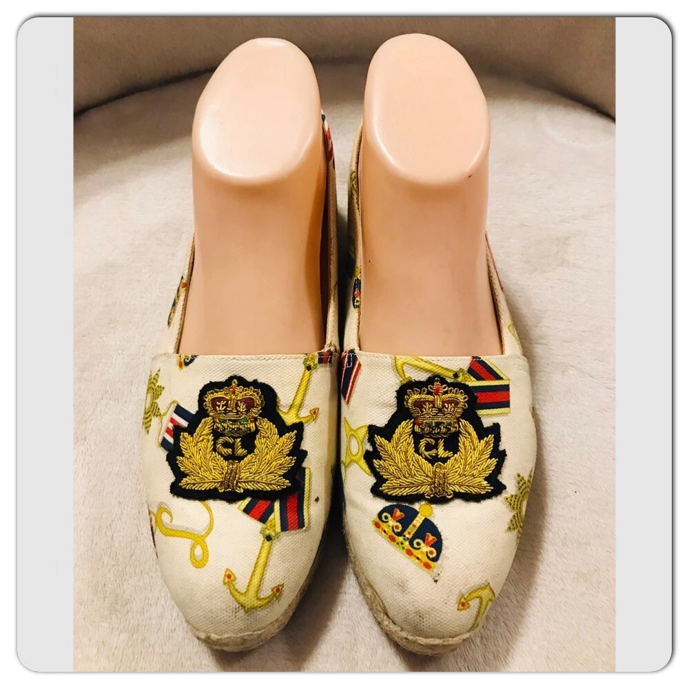 CHRISTIAN LOUBOUTIN Multicolor White and Gold Galia Espadrilles Flats size  37