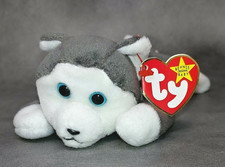 Ty Beanie Baby NANOOK Husky Dog 7.5 In. Mint with Mint Tags 1 Owner Smoke-Free