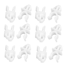 Car Universal 10X7mm Hole White Plastic Hood Prop Rod Support Clips 20 Pc