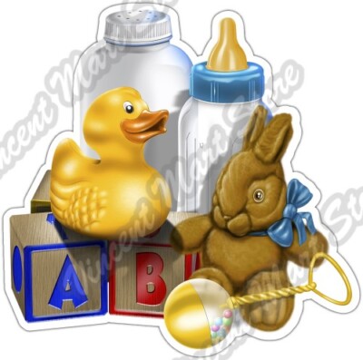 Newborn Layout Toys Bottle Rattle Stuffed Car Bumper Vinyl Sticker ...