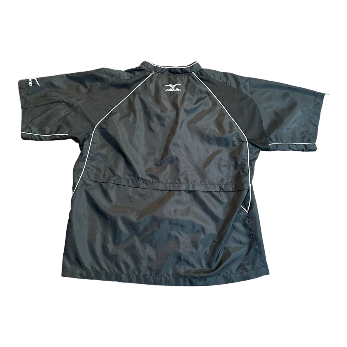 Mizuno Mens Medium 1 4 Zip Warm up Windbreaker Pullover Short