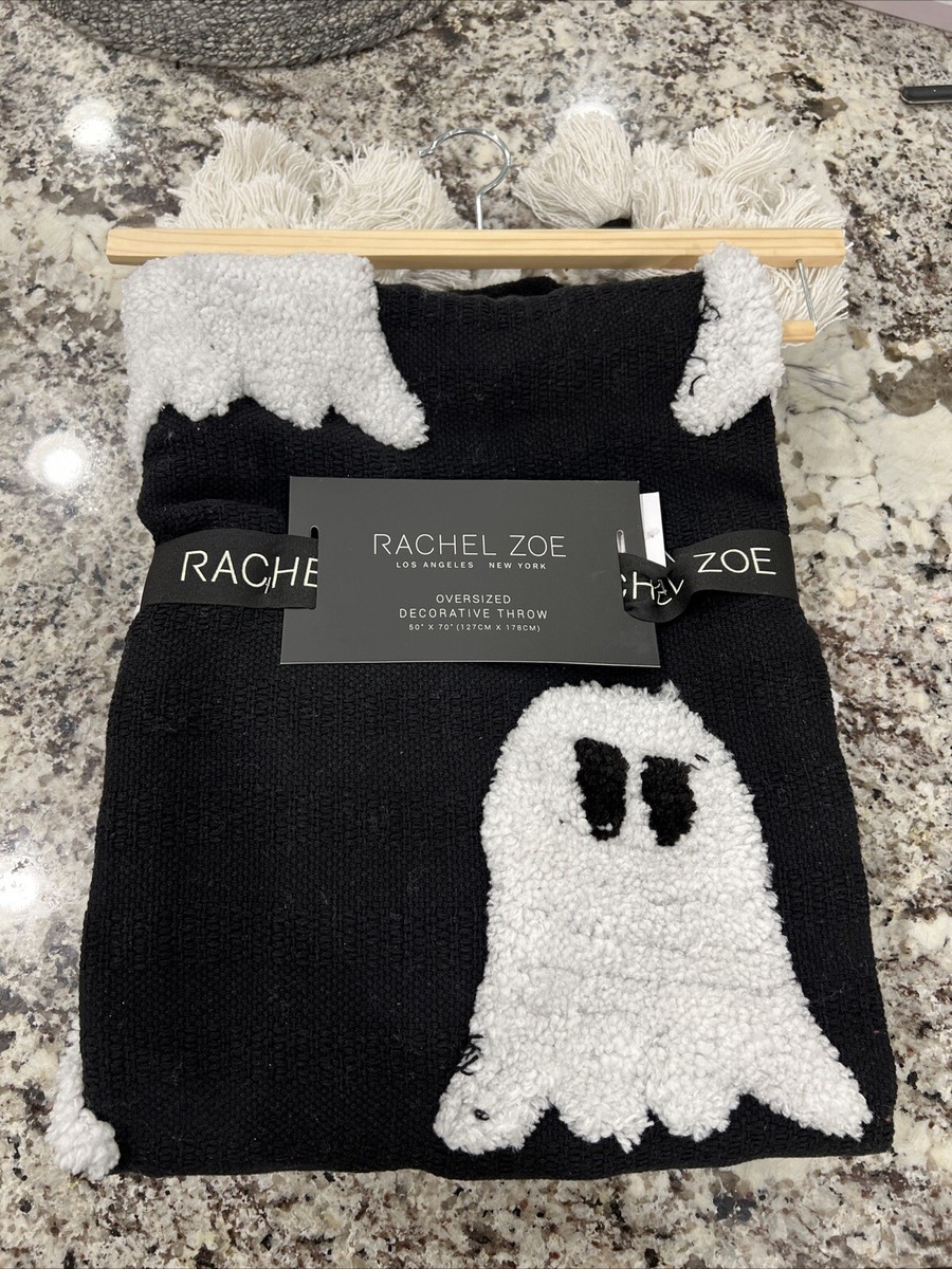 Rachel Zoe Ghost Throw Blanket 50x70 Black White NWT Viral