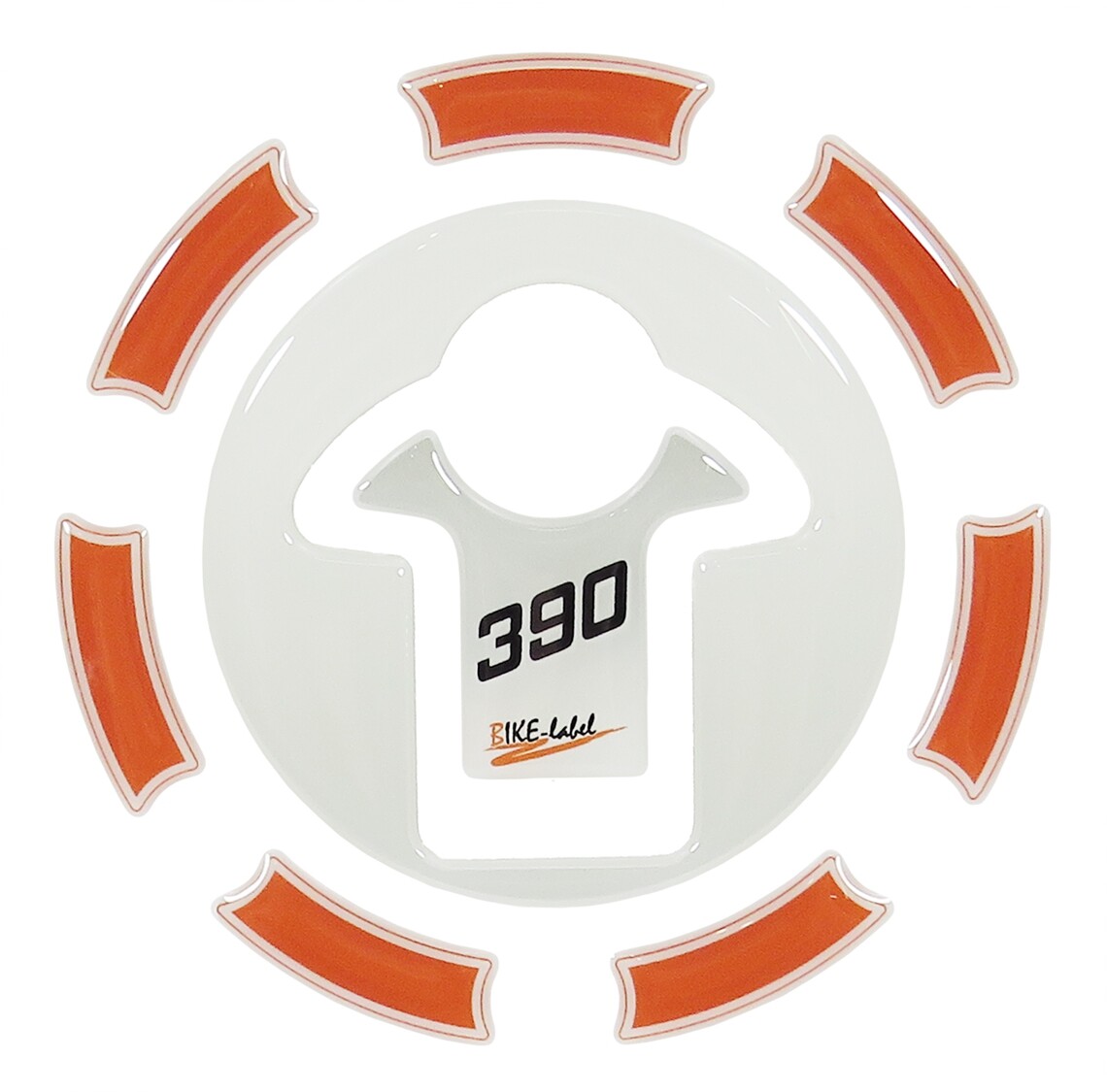 Gel Fuel Cap 3D Pad Motorcycle Orange White Compatible for KTM 390 Duke
