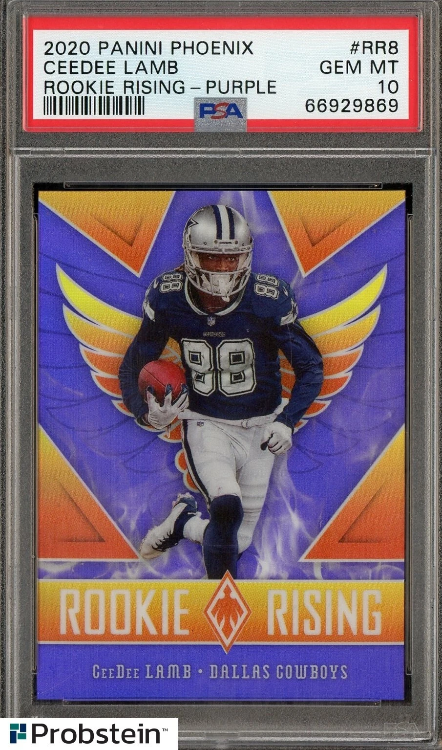 CeeDee Lamb Panini Phoenix Rookie Rising #RR8 Purple