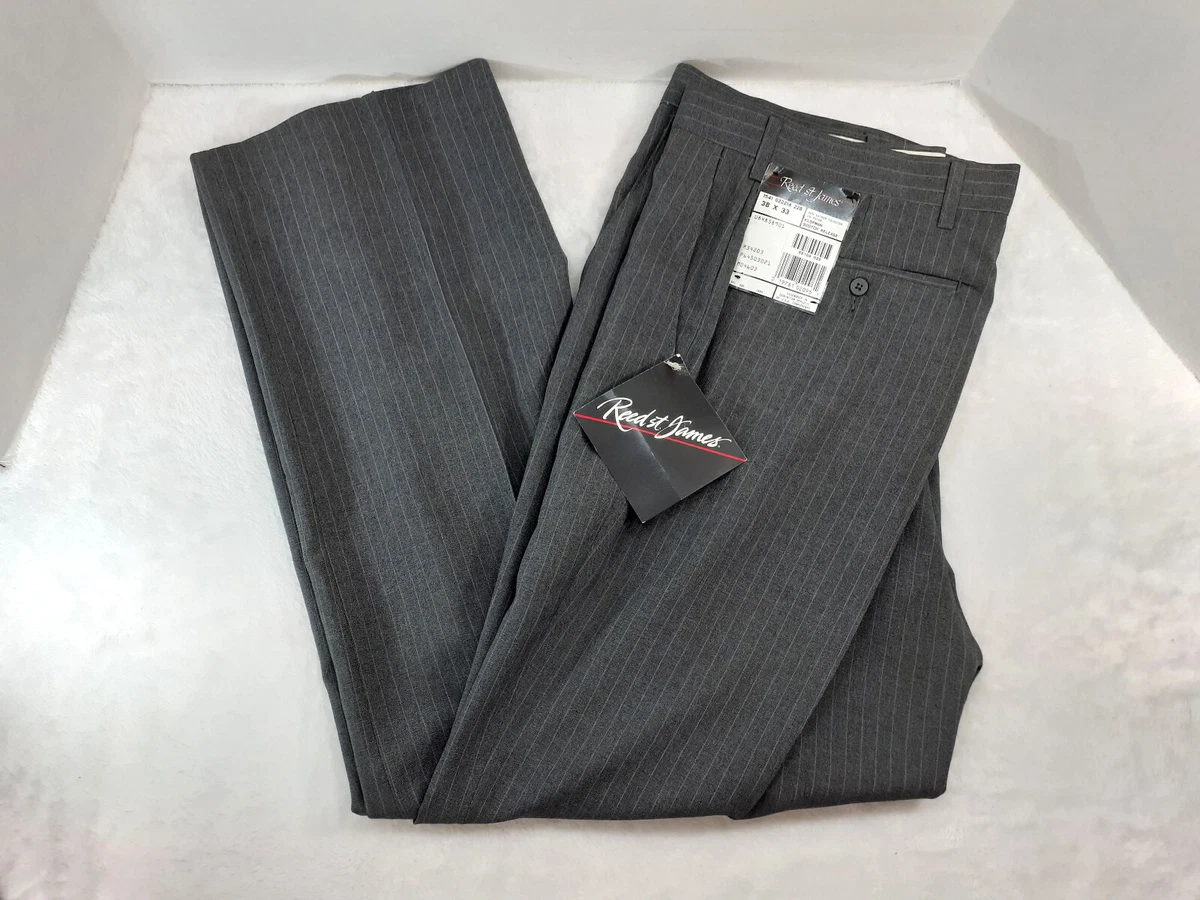 Pantalon Habillé Homme Reed St James Gris Rayé Taille 40 X 30 - Neuf Sans étiquettes - Lavable Machine