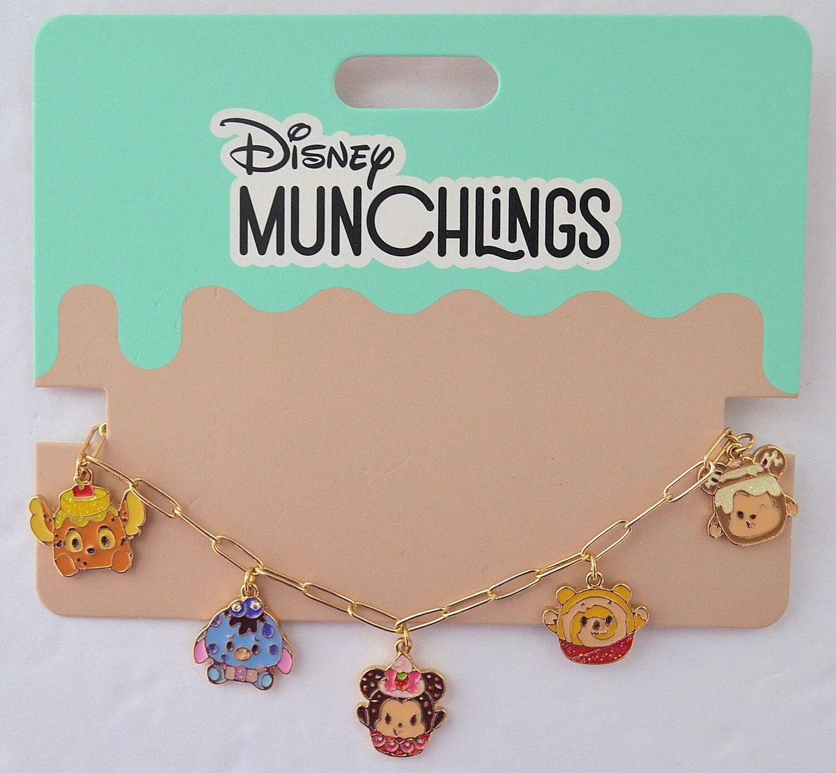 Disney Parks Munchlings Charm Bracelet Pooh Mickey Stitch Minnie