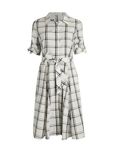 calvin klein black and white checkered dress