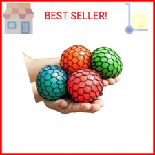 Bingole 4PCS Randomly Mesh Squishy Balls Stress Relief Squeeze Grape Balls Relie