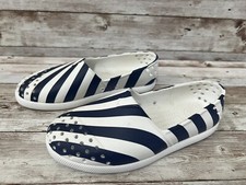 Kids Size C11 Unisex NATIVE Verona Slip On Rubber Shoes Stripe Print Navy