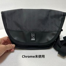 CHROME Check Pattern Nylon Shoulder Bag Black...