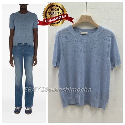  AUTHENTIC Women Zadig & Voltaire Wool Tencel Blended Knitted T-Shirt Tops SML