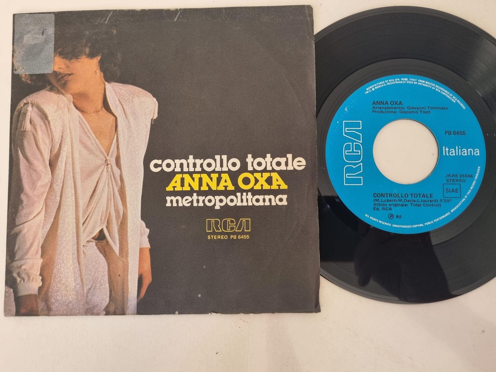 Anna Oxa - Controllo Totale 7'' Vinyl Italy