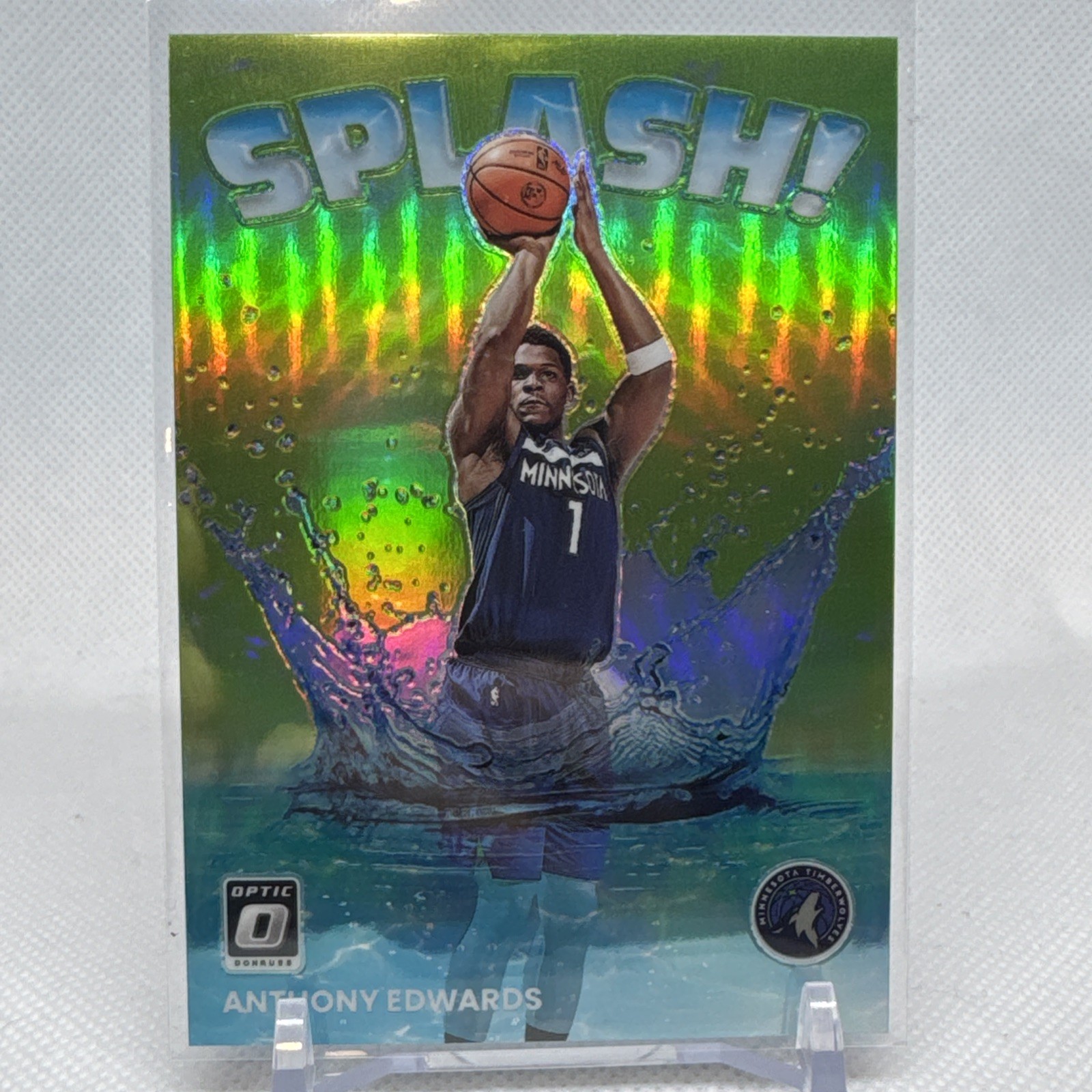 Anthony Edwards 2022-23 Panini Optic Splash Lime Green 149/149 Color Match!