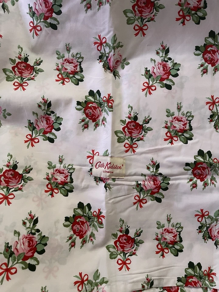 NEW Cath Kidston King Sheet Set 4pc ROSES & BOWS Cottage Core Floral Cotton Pink - Image 4 of 4