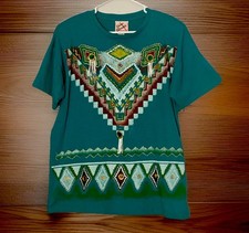 Vintage Sweet Blondie T-Shirt 80’s One Size Made In USA Green Aztec/Native Ameri