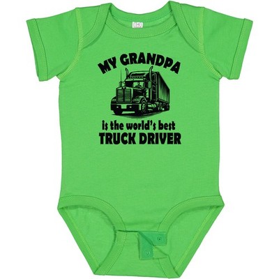 Inktastic Grandpa Is Worlds Best Truck Driver Baby Bodysuit Granddaughter Infant
