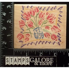RUBBER STAMPEDE RUBBER STAMPS A2498H BLOOMIN BOUQUET VASE FRAME FLOWERS 2996