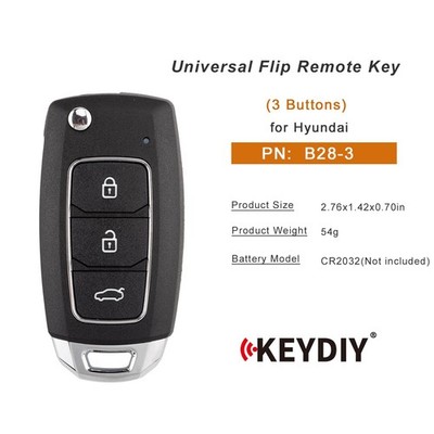 10PCS KEYDIY KD B28-3 Universal Flip Remote Key 3 Buttons Fit for Hyundai