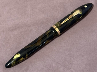 Sheaffer Vintage White Dot Black and Pearl Balance Fountain pen Estate Pen As Is