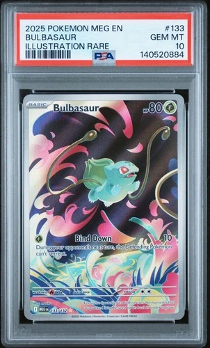 2025 Pokemon Mega MEG En Bulbasaur Illustration Rare #133 PSA 10 Gem Mint