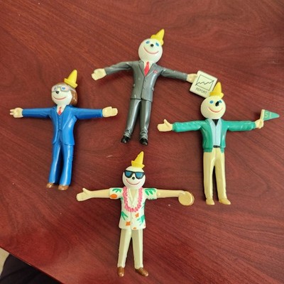 4 Vintage Jack in the Box Character Bendable Action Figures