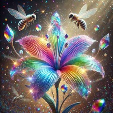 Lily Flower Diamond Art Kits for Adults, Round Full Drill 5D Diamond Painting