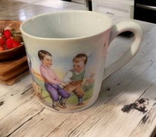 Vintage Porcelain Child's Mug Cup Made In Early 1900s Germany "The Waggoner"
