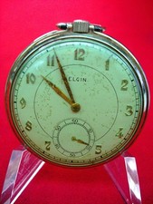 VINTAGE ELGIN GRADE 546 OPEN FACE POCKET WATCH W/SLIP 10K GF CASE
