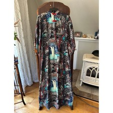 Vintage Iolani 40s 50s Pake Muu fusion dress Hawaiian muu-muu size small