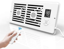 Quiet Register Booster Fan Fits 4" x 10" Holes, 10-Speed Heating Cooling AC Vent