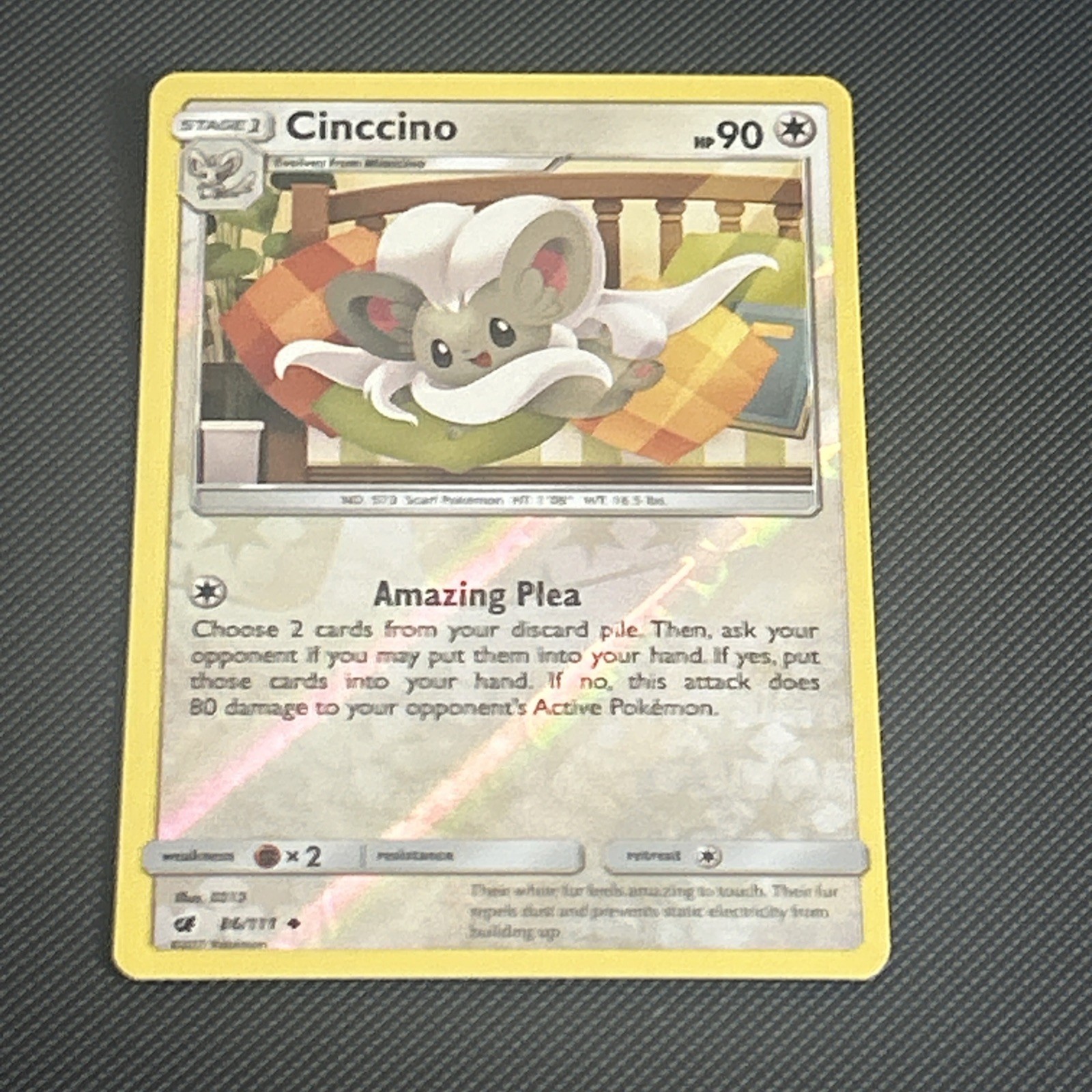 Cinccino 86/111 - SM Crimson Invasion - Reverse Holo - Pokémon TCG - NM